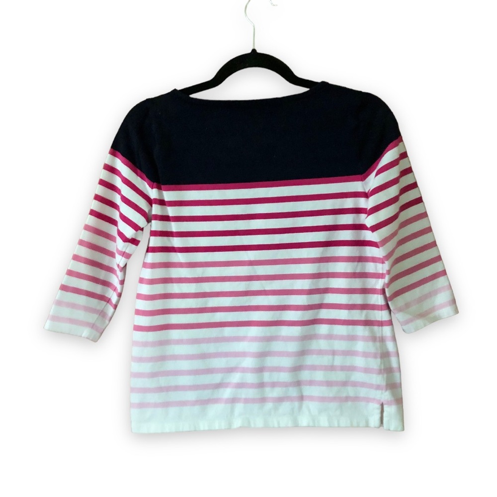 Talbots Authentic Talbots Tee Gradient Stripe Nav… - image 2